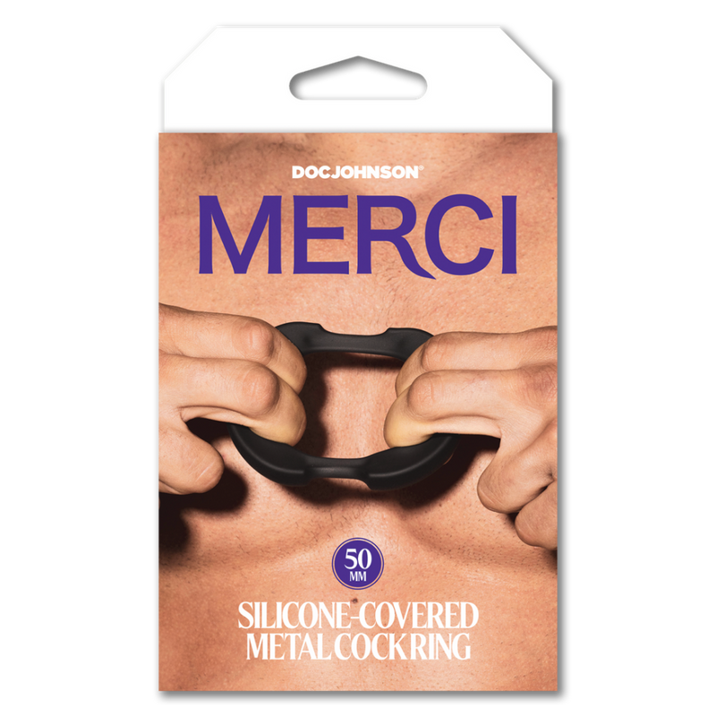 The Paradox - Silicone/Metal Cock Ring - 50mm - Black