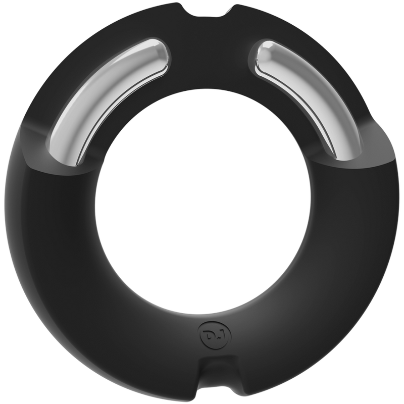 The Paradox - Silicone/Metal Cock Ring - 50mm - Black