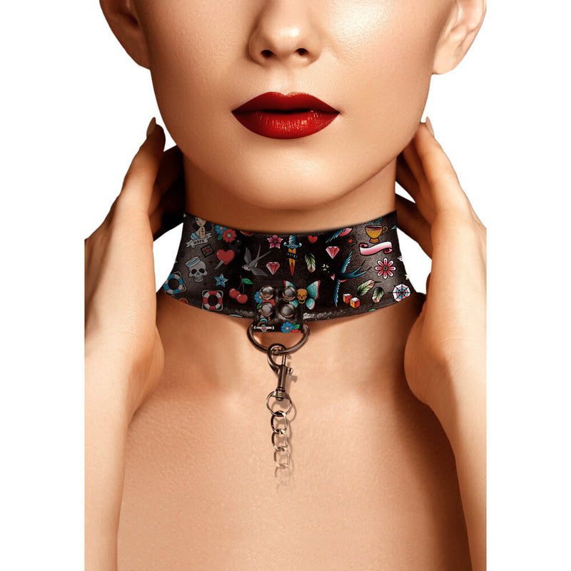 Printed Collar With Leash