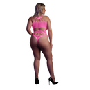 Corps avec décolleté grec - Grande taille - Rose néon