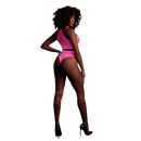 Col Montant et Jupe Haute - Taille Unique - Rose Fluo