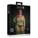 Top court à manches longues et jupe longue - Grande taille - Vert néon