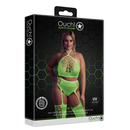 Ensemble Deux Pièces avec Crop Top et Bas - Grande Taille - Vert Fluo