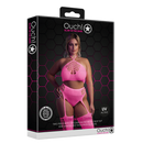 Ensemble deux pièces avec crop top et bas - Grande taille - Rose fluo