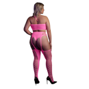 Ensemble deux pièces avec crop top et bas - Grande taille - Rose fluo