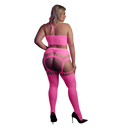 Ensemble deux pièces avec top court et bas - Grande taille - Rose fluo