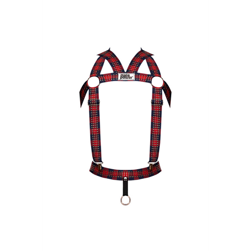 Elastic Harness with Studs - One Size - Red
