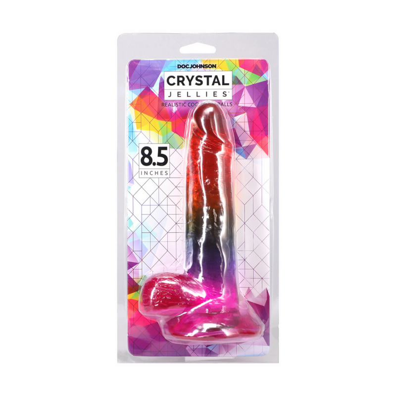 Pénis Réaliste avec Testicules - 8,5 / 21,6 cm - Arc-en-ciel
