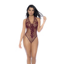 Body en résille florale - Taille unique - Cerise