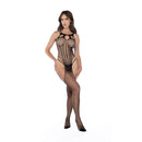 Body en résille avec détails en strass - Taille unique - Noir/Strass