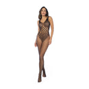 Bodystocking en résille léopard - Taille unique - Noir
