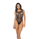 Body en résille serpent avec strass - Taille unique - Noir/Strass