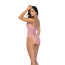 Body en résille cœur avec détail en cœur - Taille unique - Bubbelgum Pink