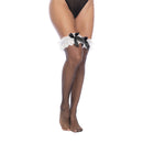 Maid Bas en résille - Taille unique - Noir/Blanc