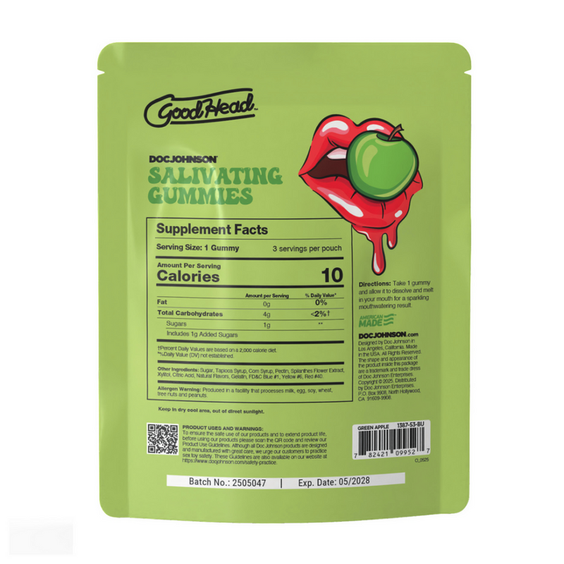 Gummies Salivants - présentoir de 24 ct - 12 gr - Pomme Verte