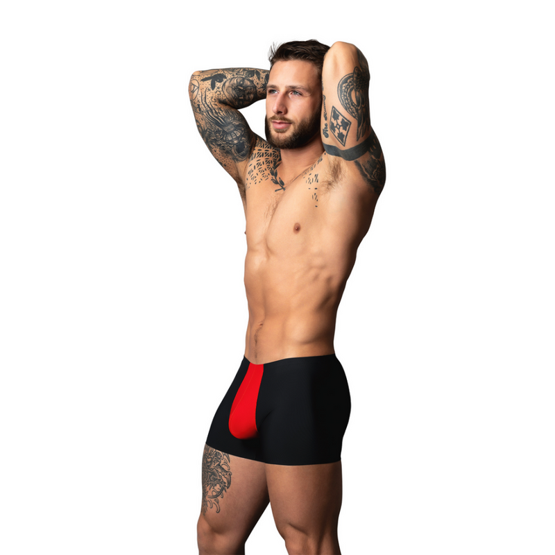 Pouch Short - M - Negro/Rojo