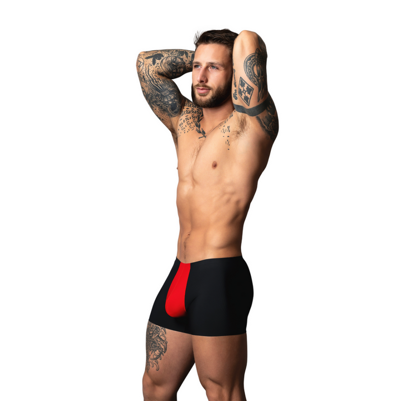 Pouch Short - XL - Negro/Rojo