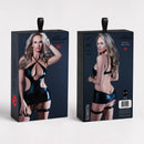 Lola - Robe porte-jarretelles Wetlook - L/XL - Noir