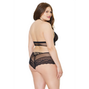 Haut Halter en résille et short taille haute - Grande taille