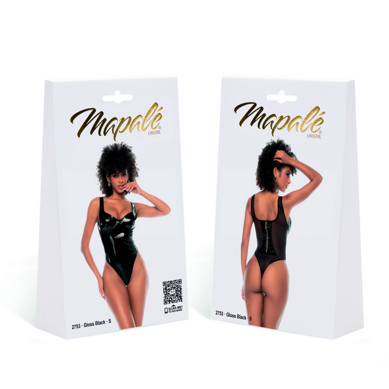 Bodysuit - XL - Noir brillant