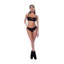 Rock Star - Ensemble de Soutien-Gorge Balcolonette Deux Pièces - S/M - Noir Brillant
