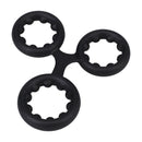 Silicone Triple Stamina Cockring with Metal Beads - Black