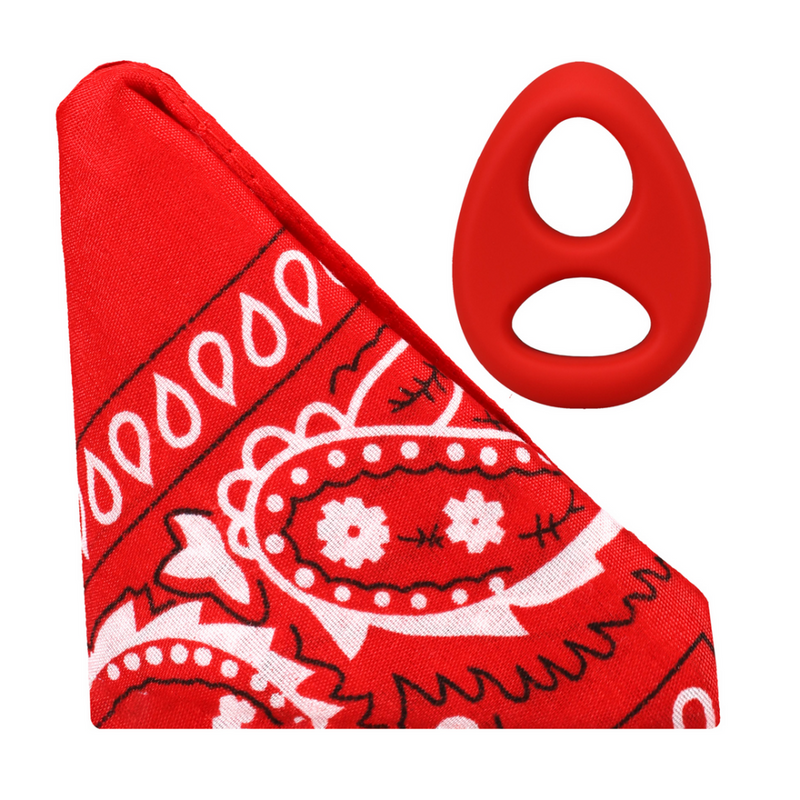 The Code - Cockring en silicone avec bandana - Rouge