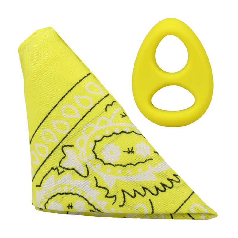 The Code - Cockring en silicone avec bandana - Jaune