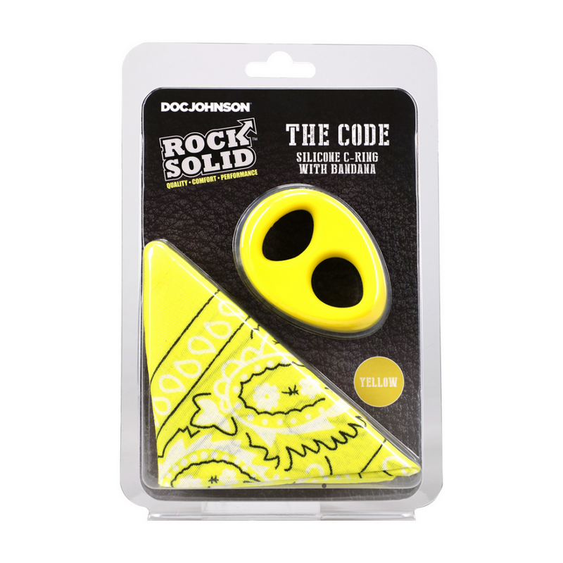 The Code - Cockring en silicone avec bandana - Jaune