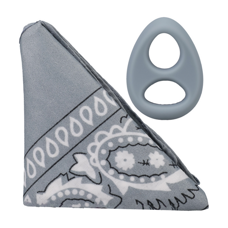 The Code - Cockring en silicone avec bandana - Gris