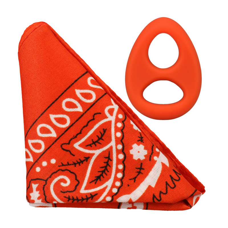 The Code - Cockring en silicone avec bandana - Orange