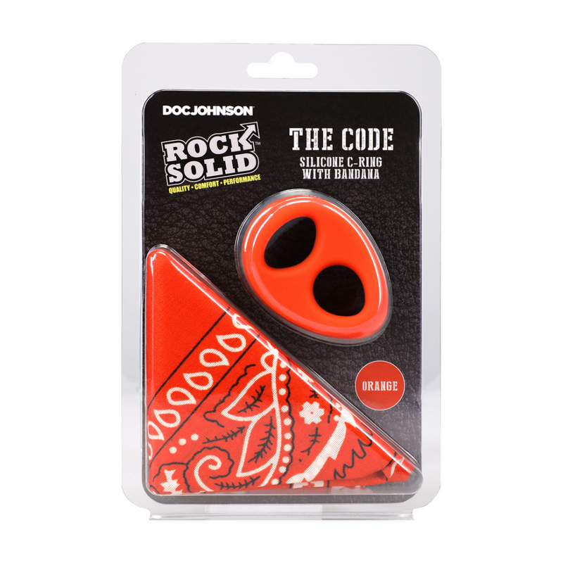 The Code - Cockring en silicone avec bandana - Orange