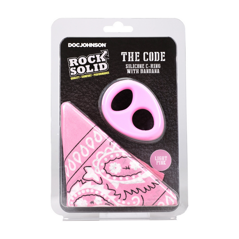 The Code - Cockring en silicone avec bandana - Rose