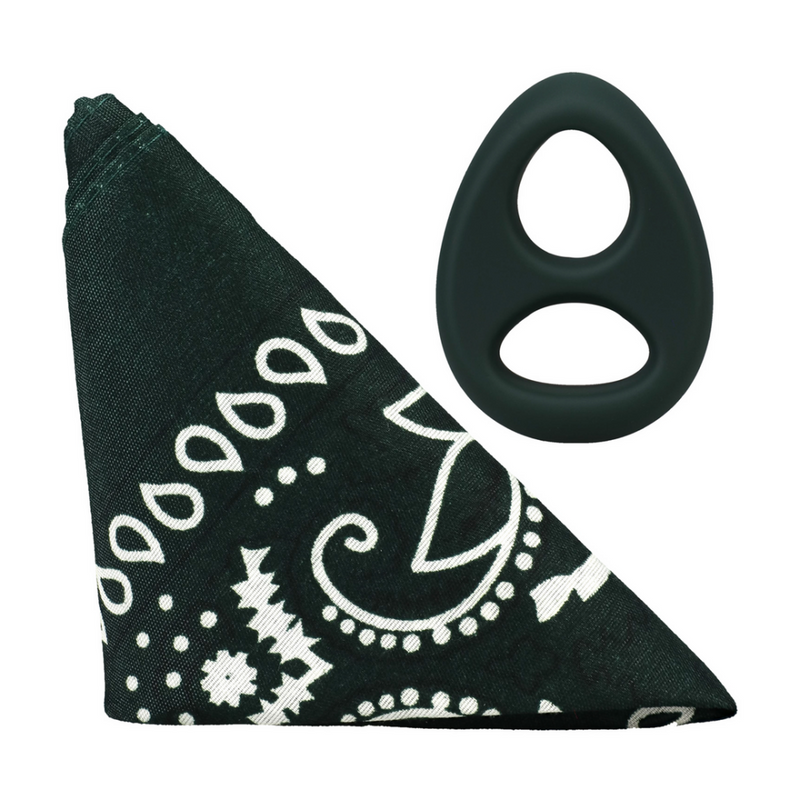 The Code - Cockring en silicone avec bandana - Vert chasseur
