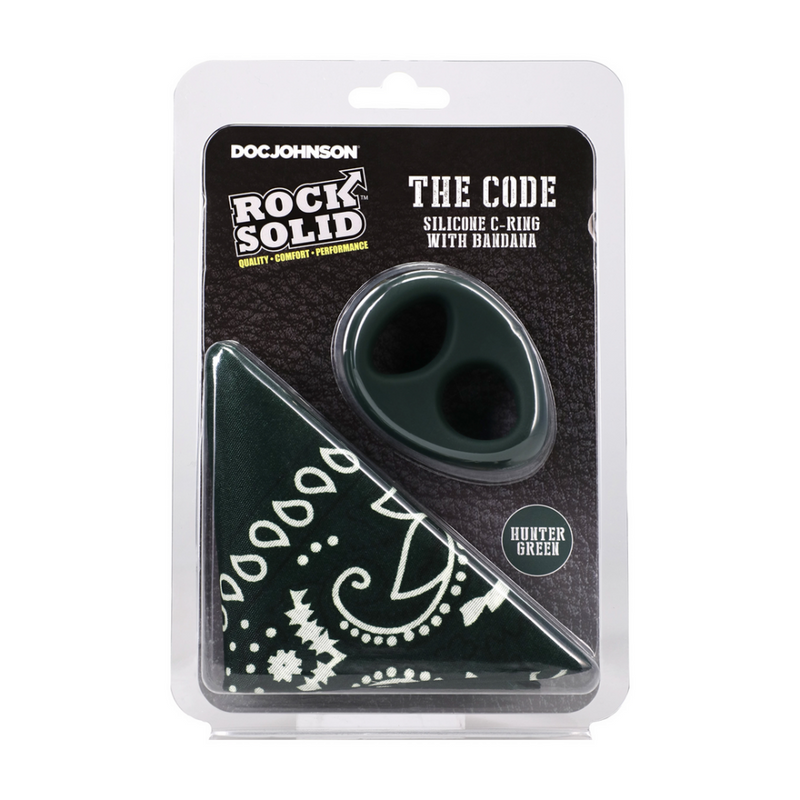 The Code - Cockring en silicone avec bandana - Vert chasseur
