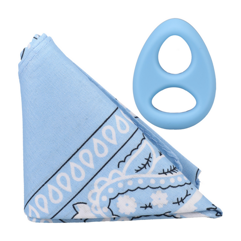 The Code - Cockring en silicone avec bandana - Bleu clair