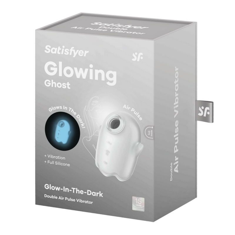 Fantôme Lumineux - Glow in the Dark - Double Air Pulse Vibrator - Blanc