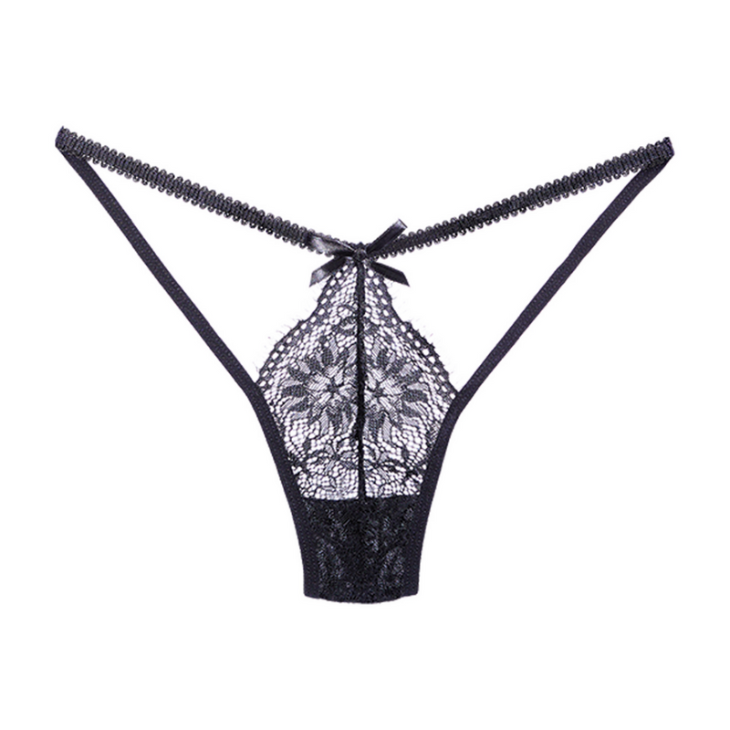 Lace Thong - One Size - Black