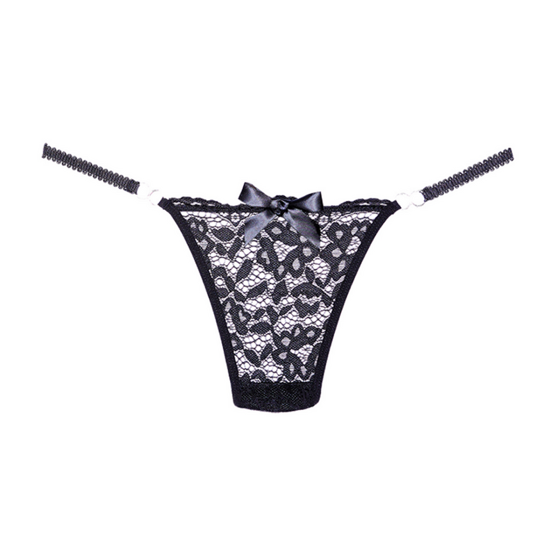 Lace Thong - One Size - Black