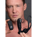 Massager prostatique de traite et vibrant + harnais avec 7 vitesses