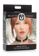 Kinky Kitty Ring Slim Choker - Cuir PU - Noir