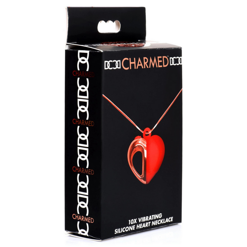 Collier en silicone vibrant en forme de cœur - Rouge