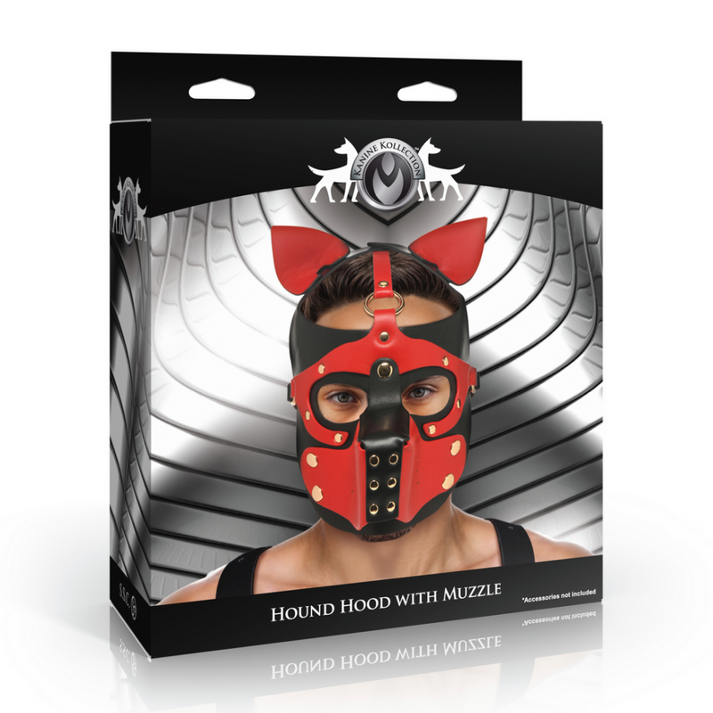 Capucha para Perro con Bozal - Negro/Rojo
