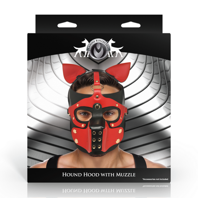 Capucha para Perro con Bozal - Negro/Rojo