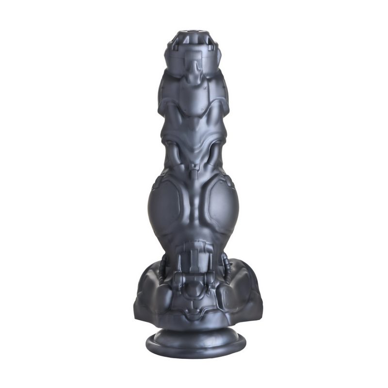 Cyborg Cock - Dildo de Silicona con Movimiento y Vibración - Plata