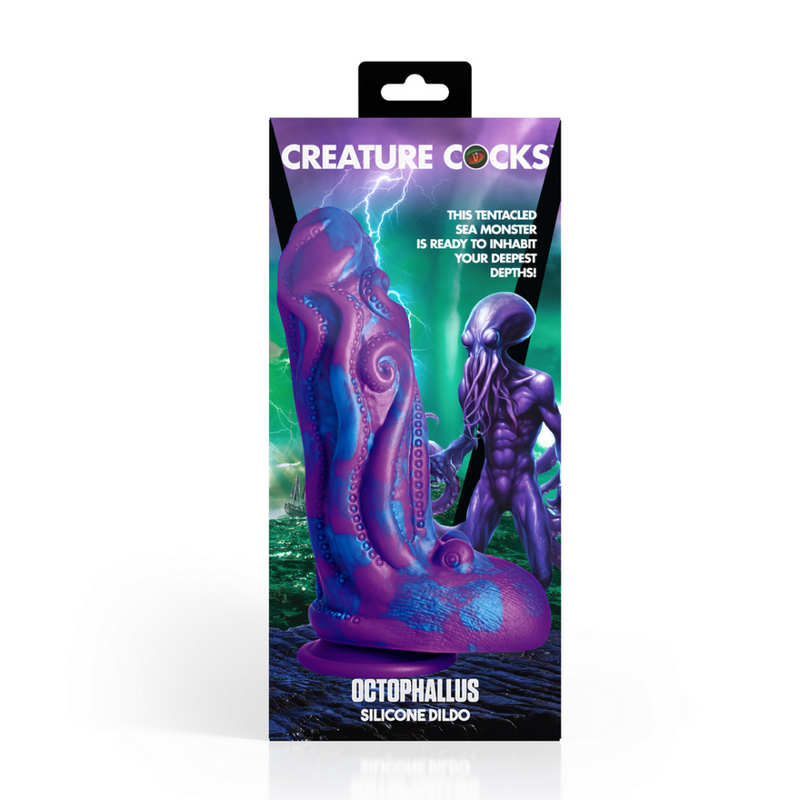 Octophallus - Dildo de Silicona - Púrpura/Azul