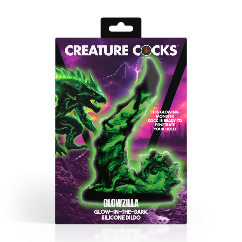 Glowzilla - Dildo de silicona que brilla en la oscuridad - Verde/Negro