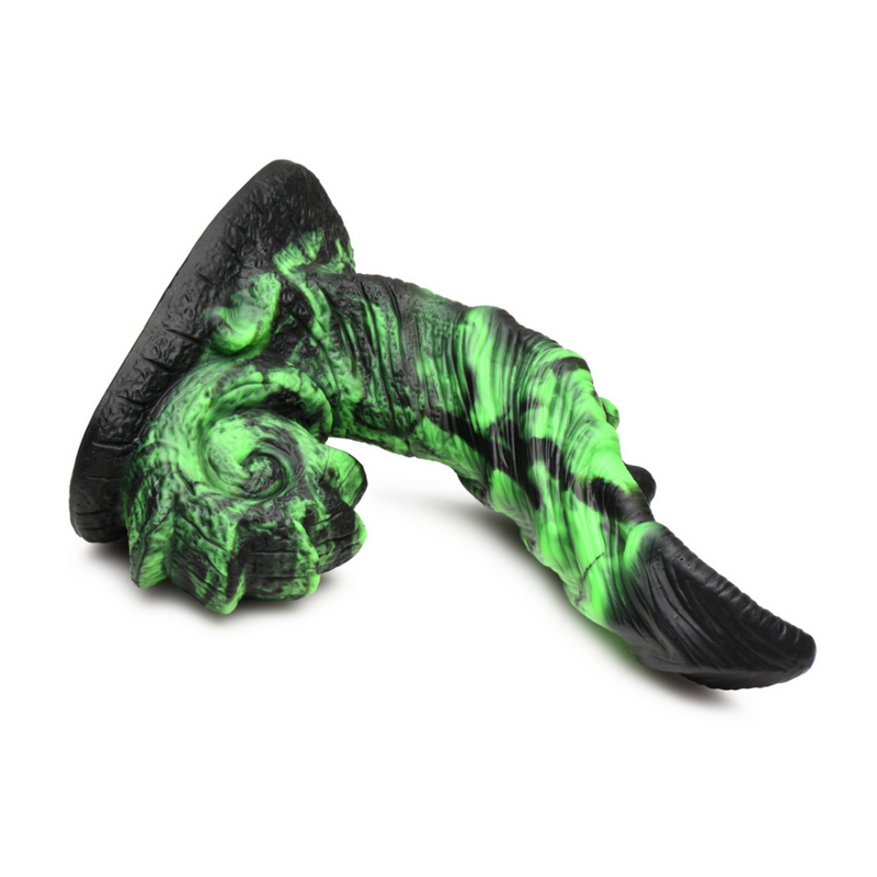 Glowzilla - Dildo de silicona que brilla en la oscuridad - Verde/Negro