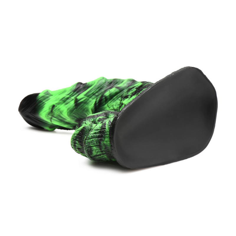 Glowzilla - Dildo de silicona que brilla en la oscuridad - Verde/Negro