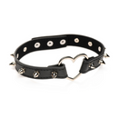 Collier ras du cou en forme de cœur avec pointes - Noir